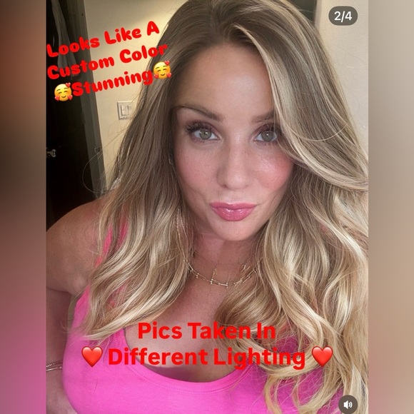 New HairVivi Wig Blonde Rooted Long Human Hair LACE NOT CUT With Box HAND TIED - Picture 10 of 12